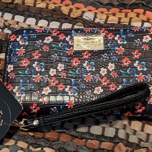 New Nanette Floral Croc Wristlet or Wallet